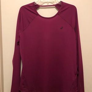 ASICS quick dry light burgundy shirt